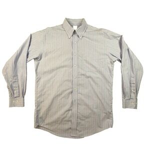 Brooks Brothers Men's XL‎ Blue & Orange Striped LS Dress Shirt SEE DESCRIPTION